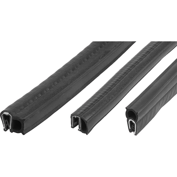 Edge Protection Sealing P W. Seal 10000X6, 5X15, Form:E, Pvc Black, Comp:Epdm L=10 Meters